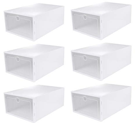 TOPBATHY Caja De 6 Piezas Zapatillas Cajon Almacenaje Cajas Zapatos Transparentes Zapatero De Plástico Cajones De Escritorio Zapatos De Baloncesto Casa De A Prueba De Polvo