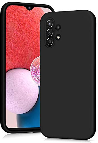 YATWIN Silicone Case for Samsung Galaxy A13 4G, Soft-Touch, Shockproof, DustProof, Antiskid Full Body Armour Phone Cover for Samsung Galaxy A13 4G - Black