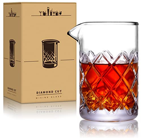 Eligara Cocktail-Mischer-Glas - [18 Unzen] Kristall-Cocktail-Rührglas, Dicke Gewichtete Unterseite - Bar-Barkeeper-Werkzeuge Mixing Glass für Handwerks-Bars und professionelle Barkeeper