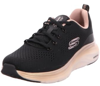 Skechers Women's Vapor Foam Midnight Glimmer Sneaker, Black Mesh/Rose Gold Trim, 5 UK