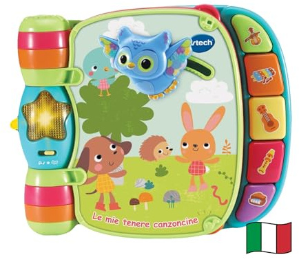 VTech Il Mio Primo Libro Interattivo - Le Mie Tenere Canzoncine, Libro Interattivo per Neonati con Animali in Rilievo, 6 Canzoncine per Bambini, Lingua Italiana, Batterie Incluse, 6-36 Mesi