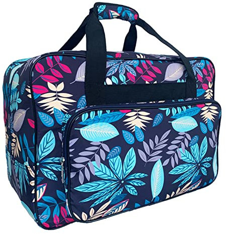 Allgemeine Nähmaschinentasche mit gepolstertem Tragegriff, praktische Nähaufbewahrungstasche, Reißverschluss, Nähmaschine Tasche, robuste Transporttasche für Outdoor, Sport, Einkaufen, Hellblau