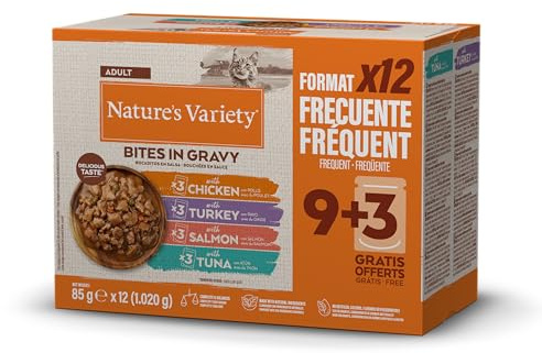 Nature's Variety Bocaditos en Salsa Comida Húmeda para Gatos Cajita Multisabor 12 x 85g