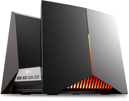 TP-Link BE19000 Tri-Band Wi-Fi 7 Gaming Router Archer GE800 | 12-Stream 19Gbps | 2×10G + 4×2.5G, USB 3.0 | Turbo Acceleration, Dedicated Port and Panel for Gaming, RGB Lighting |