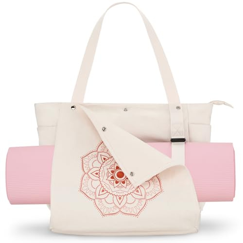 Gonex Borsa per Tappetino Yoga, Yoga con Tasche Multiple per Donne e Uomini, Pilates Mat Bag in Tela Resistente all'Acqua con Cerniera per Allenamento