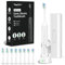 Elektrische Zahnbürste, Schallzahnbürste für Erwachsene und Kinder, Electric Toothbrush mit 5 Putzmodi 3 Intensitätsstufen Integrierter Timer und 8 Zahnbürstenköpfen, Reiseetui, Weiß