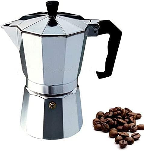 Italian Espresso Stove Top Coffee Maker Espresso Cups Italian Stove Top Coffee Continental Percolator Pot Jug, Camping, Caravan, Brewing Rich Coffee Moka Pot Silver (Silver, 1 cup / 50ml)