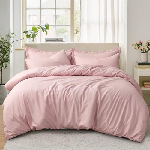 Tifschlaf Super King Duvet Set - Superking Duvet Cover with 2 Pillowcases - Ultrasoft Brushed Microfiber Quilt Cover Bedding Set with Zip Fastening, Rose Pink (260x220)