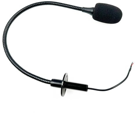 Zuoeay Micrófono omnidireccional de cuello de cisne de metal con cable de extremo desnudo para transporte público y transmisión en vivo, micrófono de alta sensibilidad