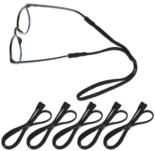 Hecila 5 stycken sportglasögonband halkfria glasögonband med justerbart snöre glasögonfästremmar elastiska glasögonband för utomhusaktiviteter som vandring löpning simning och skidåkning
