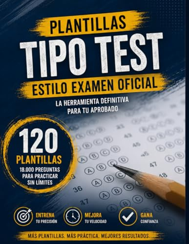 PLANTILLAS TIPO TEST PARA OPOSICIONES: 150 preguntas + 4 de reserva | Formato oficial de examen | Entrena como en la prueba real
