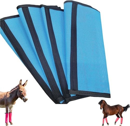 Bottes Anti-Mouches pour Ânes Miniatures, Lot De 4, Protection Intégrale Membres, Confortables Antidérapantes, Protection À 360° Et Ajustables, Idéales pour Les Ânes Miniatures Et De Ferme (h)