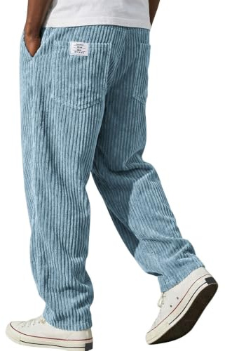 Générique Pantalon en Velours CôTelé Homme RéTro, Pantalon Ample pour Homme | Pantalons DéContracté à Taille éLastiquéE Avec Cordon, Parfait Pour Style Streetwear, Sorties Quotidiennes Et Looks RéTro