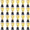 Mini Trofei da Premio, Set da 24 Piccole Coppe di Plastica da Trofeo Oro per i Tornei Sportivi, le Competizioni, le Feste, 5 x 10 x 5 cm Ciascuno