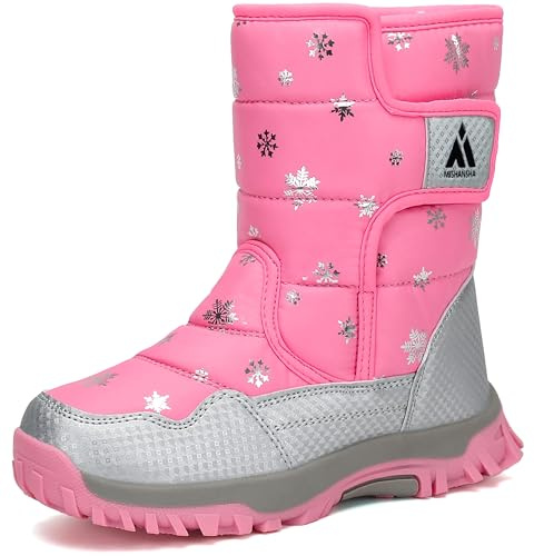 Mishansha Botte de Neige Enfant Chaussures Hiver Garçon Fille Tailles 24-38 | Hiver, Bottines Chaudes De Coton, Antidérapantes, Extérieures, Chaussure neige, Fourrées, Randonnée, Trekking