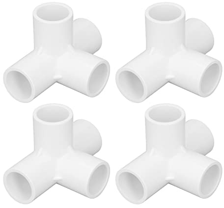 Raguso 10 Piezas de 4 Vías de PVC Conector de Tubo de Codo de 25 Mm Adaptador de Tubo Juego de Salida para Conexión de Muebles DIY Estructuras de Estante de PVC Marco de Invernade