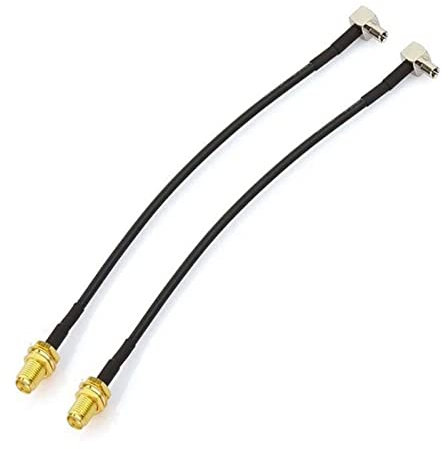 NewTH Antena 4G SMA hembra a TS9 macho, cable de extensión de antena de ángulo recto, cables adaptadores de antena RG174 para enrutador WiFi 4G móvil 2G 3G 4G LTE antena UMTS, 12 cm, 2 unidades
