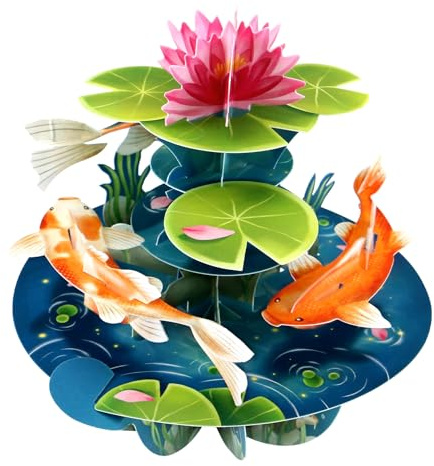 SANTORO Pirouette Carte De Vœux Pop-Up 3D – Carpe Koï – Cadeau D'Anniversaire Pour Elle, Maman, Fille, Épouse, Petite Amie | Carte D'Anniversaire De Mariage, Remerciement