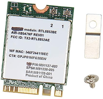 KIMISS RTL8852BE Tarjeta de Red 2.4G 5G Doble Banda 1800Mbps, 5.2 Habilitado, Tarjeta de Red Inalámbrica M.2 Gigabit WiFi 6 para PC - Compatible con,