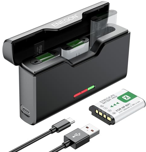 ENEGON 3er-Pack 1380mAh NP-BX1 Batterien & 3-Kanal-Ladegerät Kompatibel mit Sony NP-BX1, ZV-1, ZV-1 II, Cyber-Shot DSC-RX100, DSC-RX100 VII/VI/V/IV/III/II/VA (M7-M2), HDR-CX405, FDR-X3000, HX300