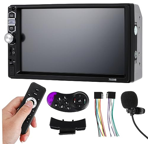 NUOBESTY Radio Estéreo para Automóvil con Pantalla Táctil Amplificador Estéreo Cámara De Respaldo Control De Voz Carga USB