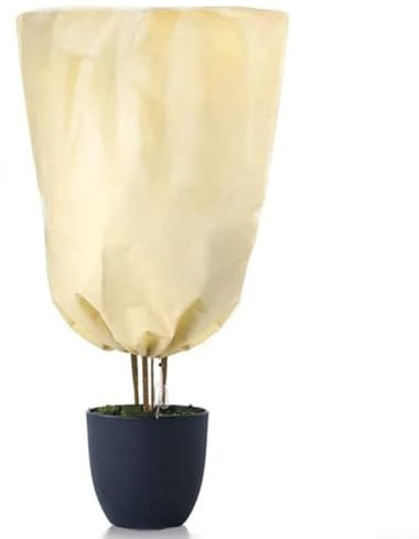 Sac de protection hivernal pour plantes en toile de jute non tissée pour couvrir le gel sur pot pour plantes (80 x 100 cm)