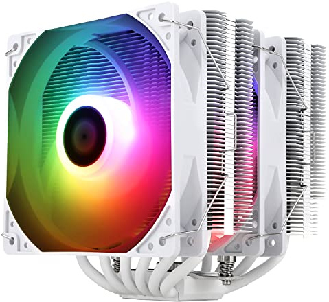 TR-Thermalright Peerless Assassin 120 SE White ARGB - Ventilador para CPU (doble torre y 6 tubos de calor, 2 ventiladores TL-C12CW-S PWM de 1550 RPM, color blanco, para AM5/AM4, Intel LGA1851/1700