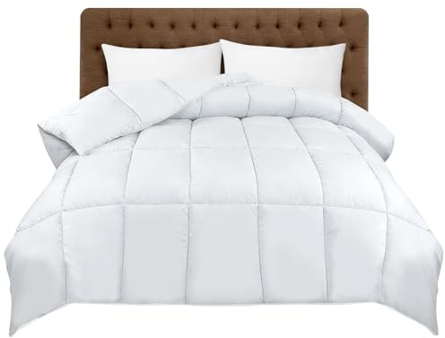 EASY SPEED Edredon Cama 135 cm,100% Suave Microfibra Nordico Edredon 220x220 cm, Relleno 300 gr/m²,Otoño-Invierno, Adecuado para Hoteles,Dormitorios(Blanco)