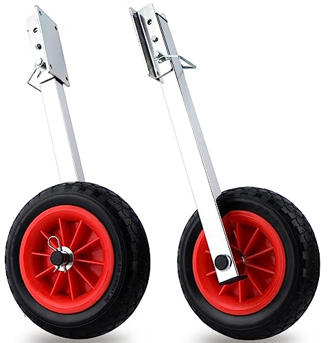 XinKunmarine Boat Launching Wheels, 10 Removable Boat Transom Launching Dolly Wheels for Inflatable Boats, Jon Boats, Transom Boat Launching Wheels