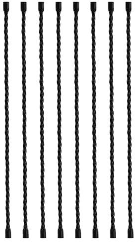 PATIKIL 8Pcs Silicone Cable Ties 12-inch, Steel-Core Reusable Bendable Twist Ties for Cords Wrapping Cable Zip Bundling Organizing Holding, Black