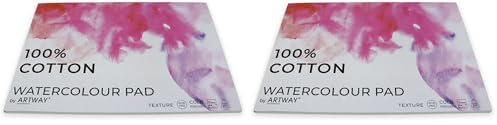 Artway Bloc aquarelle A4 pressé à froid - 300 g/m² - 100% coton - 12 feuilles, blanc (Lot de 2)