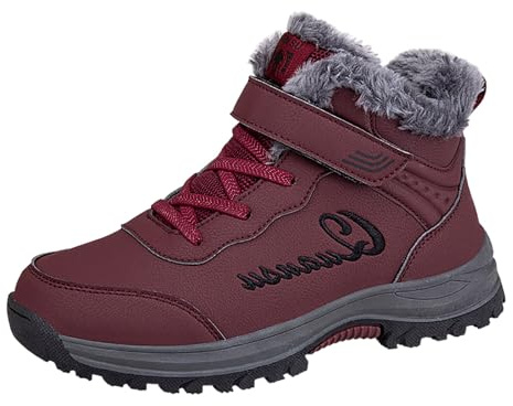 Bottines Femme Hiver Fourrure Douce Style Urbain Bottines Neige Imperméables avec Semelle Antidérapante, Confortables pour Marche et Extérieur