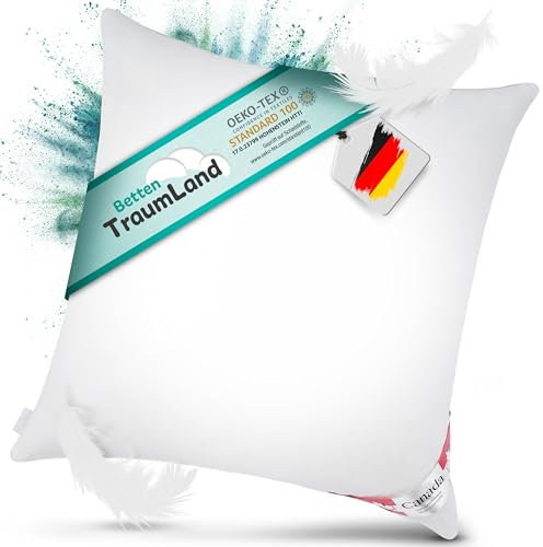 betten-traum-land Gänse Daune Canadian Goose Kopfkissen weich 80x80 cm 800 g Füllung schöne weiße Gändedaune