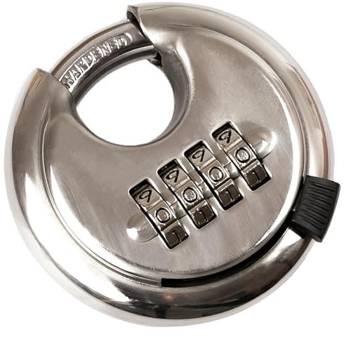 HMF 3502-09 Vorhängeschloss, 4er Zahlenkombination, 7 x 7 x 2,4 cm