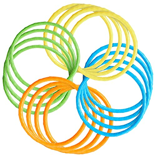 Blue Panda 12 Pack Pool Rings for Kids Diving - Under Water Swim Dive Rings - Multicolored Summer Sinking Pool Toys (6 in)