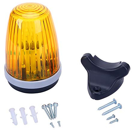 GATEXPERT Waterproof Warning Light Signal Flash Alarm Lamp with Installation Accessories for Automatic Sliding Swing Gate Opener System with Yellow Cover(110 V AC)