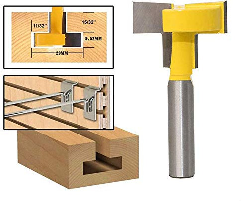 APlus 8mm T-Track Routeur à Rainure en T Forme Routeur Bits Coupe du 8mm Lame Jaune (1 fraise)