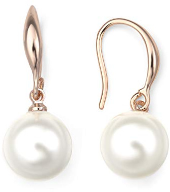 Heideman Ohrringe Nepta Damen - aus hochwertigem Edelstahl - silber gold rosegold farbend poliert - Ohrhänger mit Perle für Frauen - Perle 10mm Durchmesser