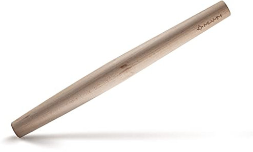 Mattarello conico professionale in legno di faggio massiccio, realizzato in Francia, antiaderente per modellare la tua pasta in famiglia, facile da usare, legno naturale non trattato