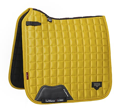 LeMieux Loire Memory Horse Riding Dressage Square Saddle Pad in Dijon with Soft Bamboo Lining - Wicks Efficiently and Comfortable - Large