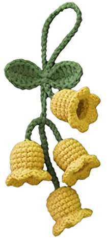 pulunto Kreative gestrickte Orchidee Blume Schlüsselanhänger Charms Häkeln Blume Anhänger für Autoschlüssel Geldbörse Telefonbedarf