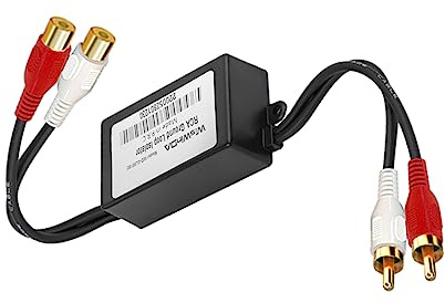 WisWinDa Aislador de ruido RCA, eliminador de zumbido de bucle de tierra, aislador de ruido (sin reducir graves), carcasa ABS, filtro de ruido de calidad para estéreo de alta fidelidad, cine en casa,