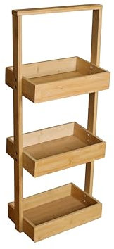 hausleben Korbregal Bambus | 25x16x65 cm | K[chenregal | Badezimmer | Wohn-Esszimmer | Küche | Holz | Bad umweltfreundlich | Regal | Stehregal