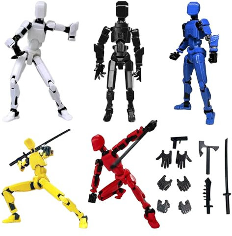 T13 Actionfigur 5 Stück 3D-Druck Von Beweglichen Figuren mit Mehreren Gelenken T13 Action Figure Spielzeug Actionfiguren mit Mehreren Gelenken Desktop-Dekorationen Fünf Farben