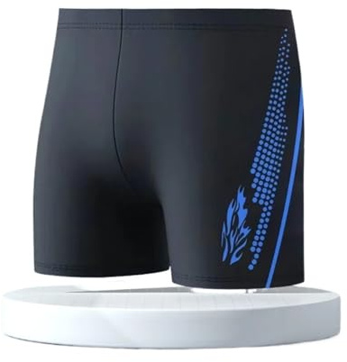 AYWTIUN Short de Bain Homme Maillot de Bain Taille Haute for Hommes, Respirant, à séchage Rapide, Confortable avec Doublure for Piscine(Blue,5XL)
