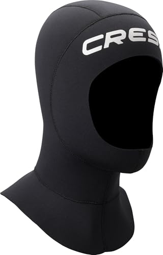Cressi Resilient Long Hood 3mm M - Cagoule avec Un col Rond Plus Large Unisexe en Néoprène Double Doublure Noir 3 mm, Idéale pour la Plongée, Le Snorkeling et Les Sports Nautiques, M