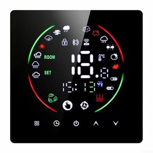 Besttoolifes Tuya - Termostato programmabile WiFi Smart LCD per acqua/riscaldamento/caldaia a gas, compatibile con Alexa Home Improvement Display touch screen a risparmio energetico (16A)
