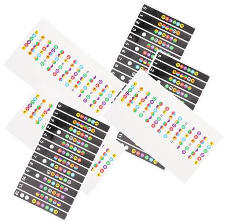 COOPHYA 6stücke Noten-aufkleber Für Gitarre Griffbrett-schutz Etikett Gitarren-finger-guide Einfach Anzuwendende Notenlehrhilfe Für Anfänger