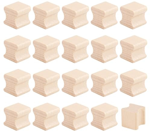 GLOBLELAND 20 pz Supporti per Timbri In Gomma Vuoti 0.78x0.78 pollici Quadrati con Manico In Legno Blocchi di Legno Duri per La Creazione di Timbri Scrapbooking Sigilli Decorazioni Fatte