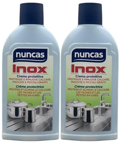 Crema Protettiva Inox, Protegge e Rimuove Calcare, Macchie e Piccoli Graffi, 250ml (2 Unità)